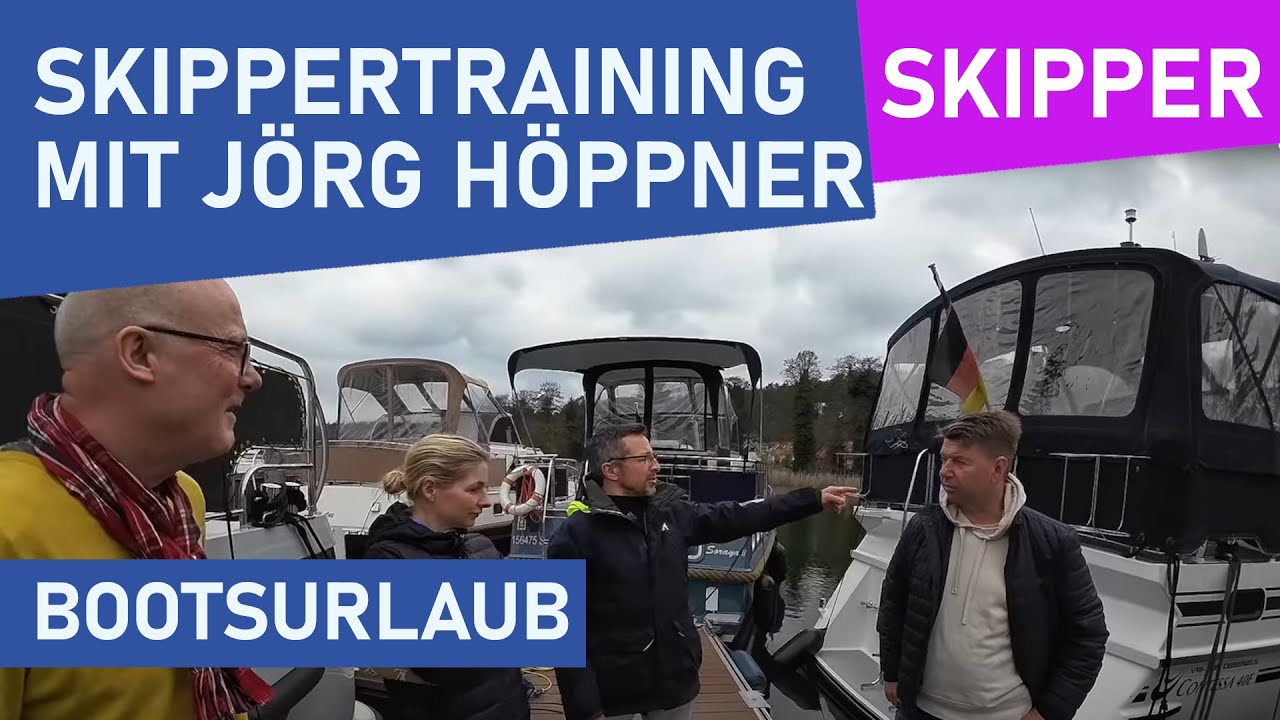 Hausboot mieten — Skippertraining: Anlegen, Ablegen, Einfahren in Box — Thumbnail